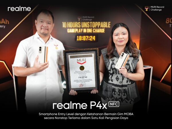 Didukung Baterai 8000mAh, realme P4x Jadi Partner Gaming Tahan Lama dengan Rekor MURI