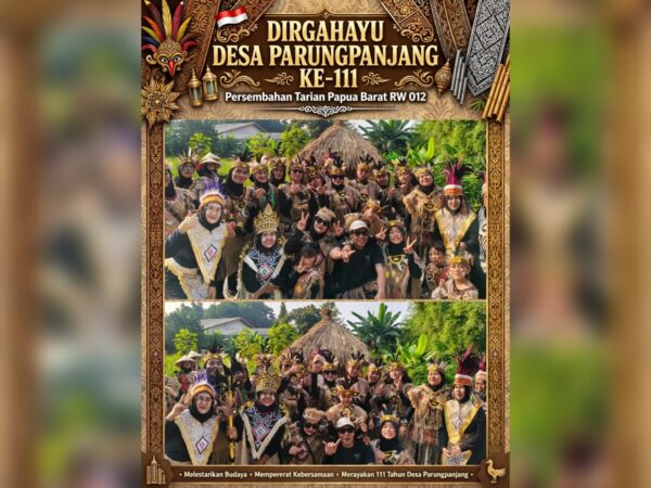 Warga RW 012 Pukau Pengunjung Lewat Tarian Papua Barat di HUT ke-111 Desa Parungpanjang